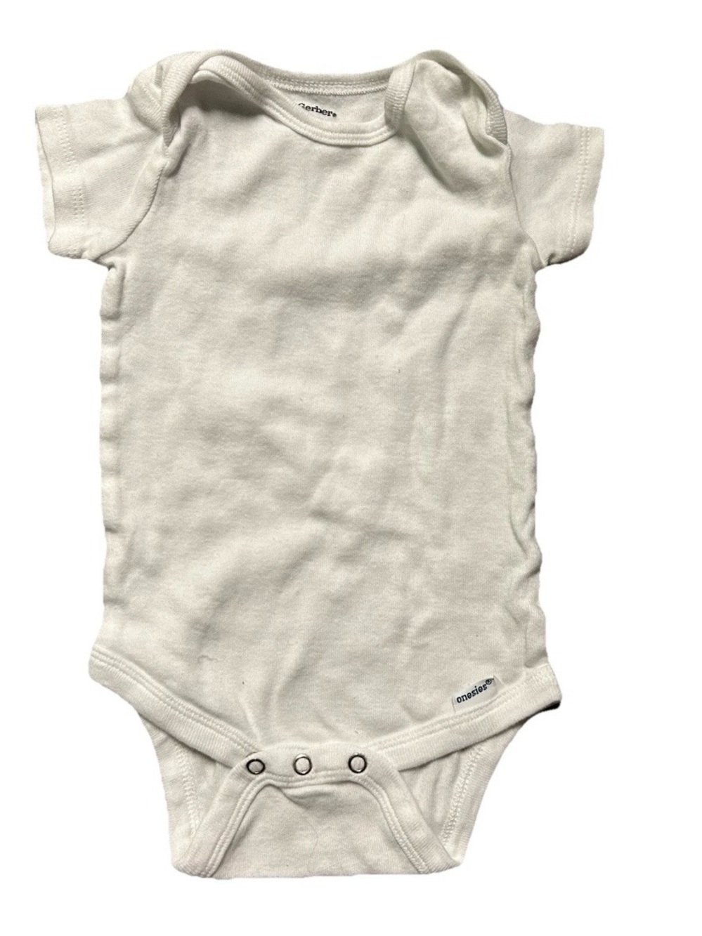 Baby Solid Short Sleeve Bodysuits Grey Navy Blue Stripes Size 3-6 Months - Picture 5 of 7